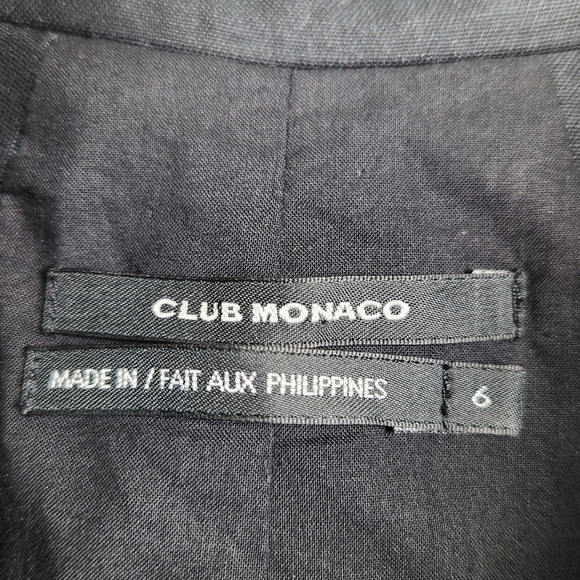 Club Monaco Ruffle Front Zipper Little Black Dress Mini Women's Size 6 - Picture 14 of 16